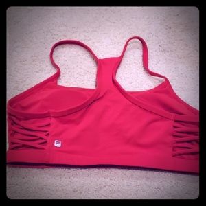 Red sports bra